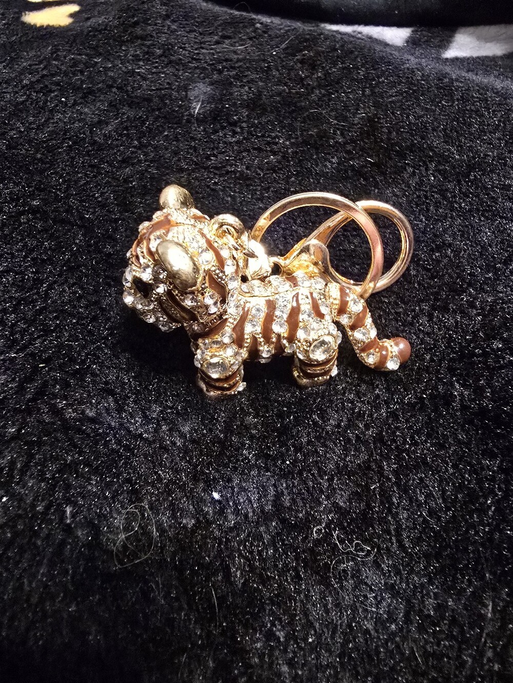 Gold-Tone Crystal Tiger Brooch Pin - Women's Jewelry